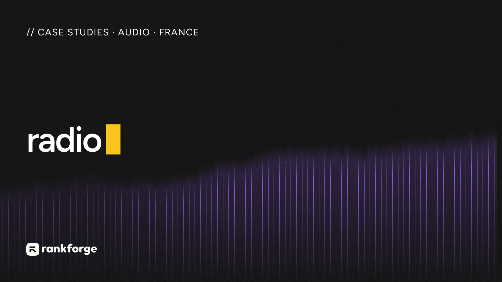 Chart of the app's position for the keyword radio in France: it climbs steadily from thirty-sixth to ninth place over three months.